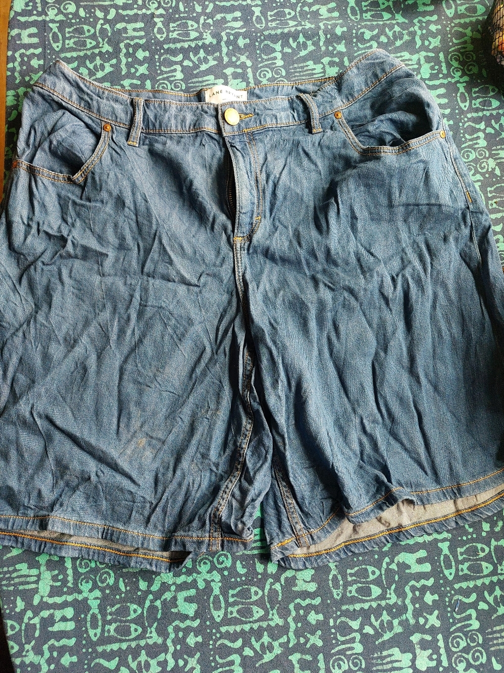 Lane Bryant blue denim Wide Leg Shorts
